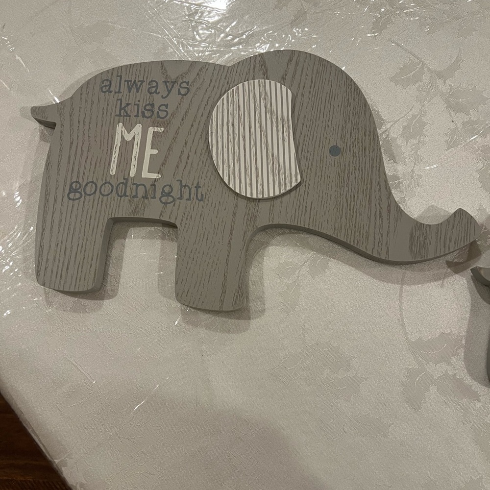 Gray Elephant Nursery Wall Decor